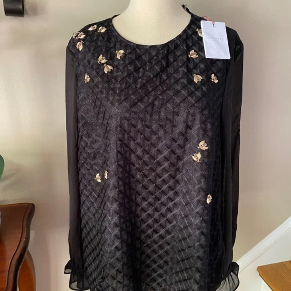 Ted Baker Lunnah Queen Bee Black Top - Picture 2 of 14
